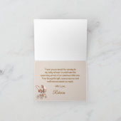 Neutral Brown Teddy Bear Baby Shower Thank You ノートカード (内部)