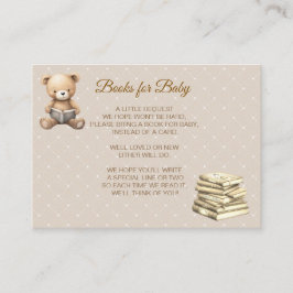 Neutral Brown Teddy Bear - Books for Baby エンクロージャーカード