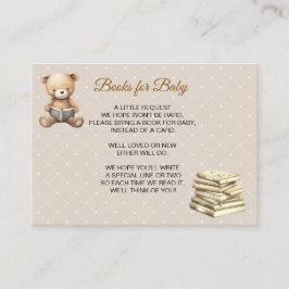 Neutral Brown Teddy Bear - Books for Baby エンクロージャーカード