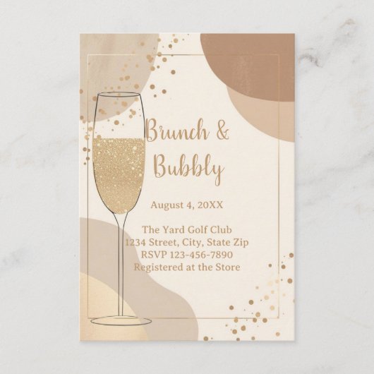 Neutral Brunch & Bubbly Details Card – Beige エンクロージャーカード (正面)