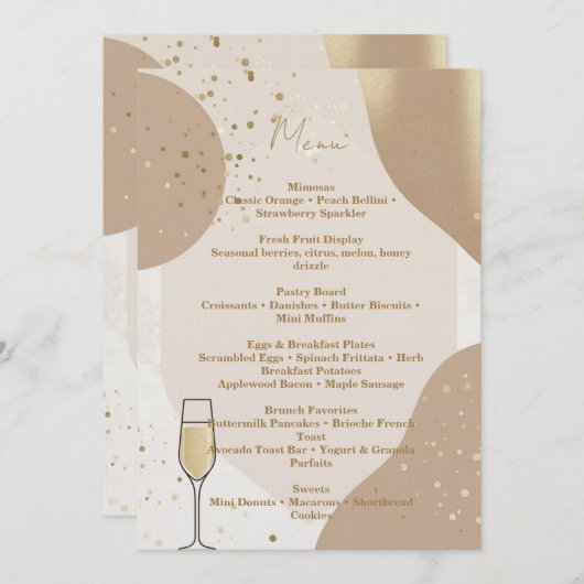 Neutral Brunch Menu Card – Minimalist Beige 招待状 (正面/裏面)