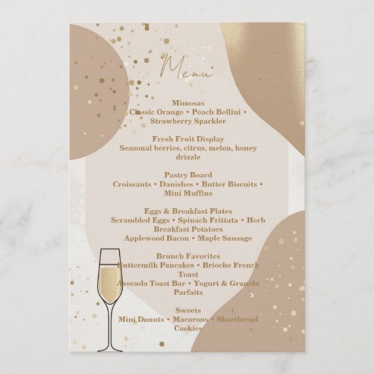 Neutral Brunch Menu Card – Minimalist Beige 招待状 (正面)