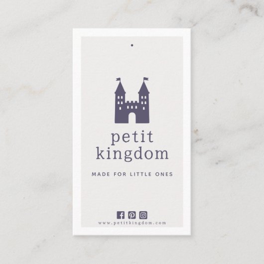 Neutral Castle Pre-Made Logo Kids Clothing Hang Ta 名刺 (正面)