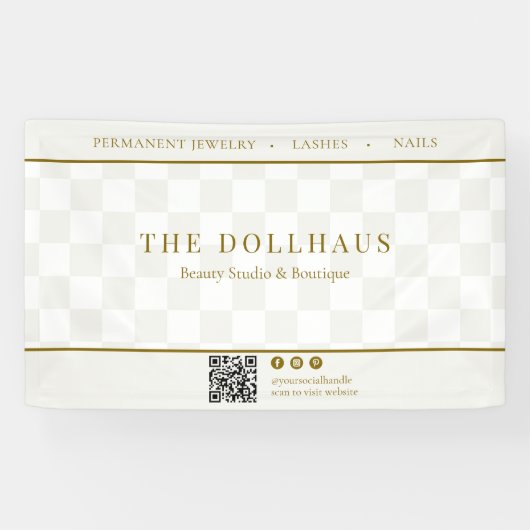 Neutral Checkerboard Business QR Event Display 横断幕 (横)