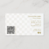 Neutral Checkered QR Code Modern Social Media 名刺 (裏面)