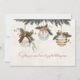 Neutral Christmas Card with Ornaments シーズンカード