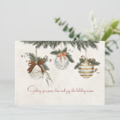 Neutral Christmas Card with Ornaments シーズンカード (スタンド正面)