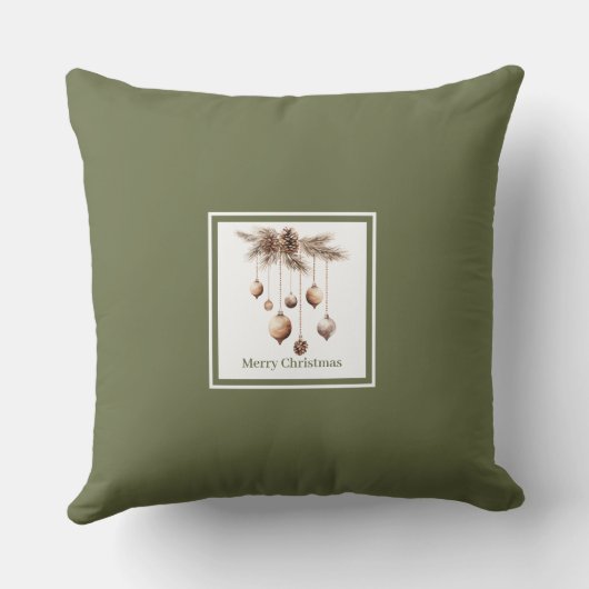 Neutral Christmas Pillow Gift for Mom Dad クッション (裏面)