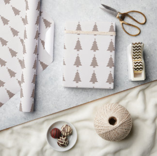 Neutral Christmas Trees Minimalist Wrapping Paper ラッピングペーパー