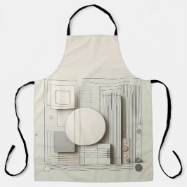 Neutral Circle Grid  エプロン