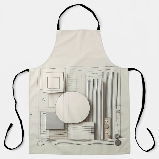 Neutral Circle Grid  エプロン (正面)