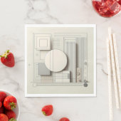 Neutral Circle Grid スタンダードランチョンナプキン (インサイチュ)