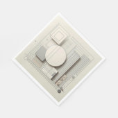 Neutral Circle Grid スタンダードランチョンナプキン (角)