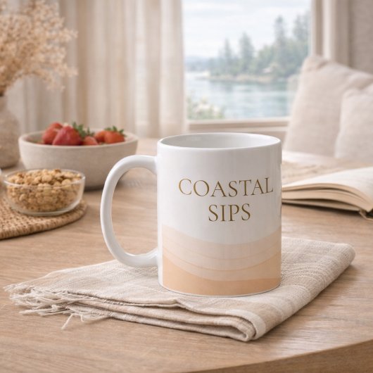 Neutral Coastal Sips Classic Mug, 11 oz コーヒーマグカップ