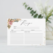 Neutral Colors Boho Bridal Shower Recipe Cards 招待状 (スタンド正面)