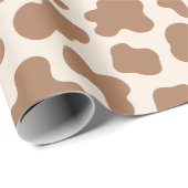 Neutral Cow Print Western Cowboy Beige Brown ラッピングペーパー (ロールコーナー)