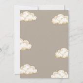 Neutral Cream Cloud Heaven Sent Baby Shower Party 招待状 (裏面)