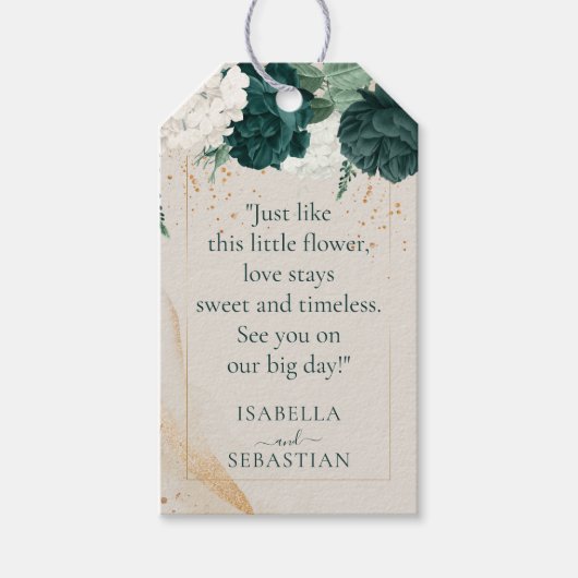 Neutral Cream Lavender Touch Emerald Green ギフトタグ (正面)