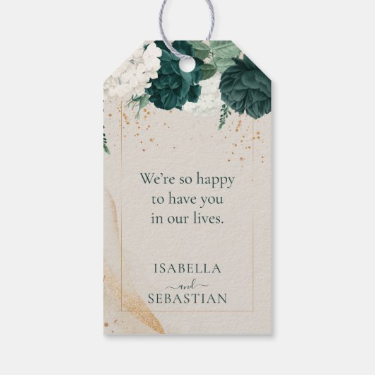 Neutral Cream Lavender Touch Emerald Green ギフトタグ (裏面)