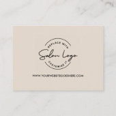 Neutral Custom Salon Minimalist Modern Beauty 予約カード (裏面)