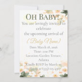 Neutral Daffodil Moon Baby Shower Invitation 招待状 (正面)