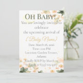 Neutral Daffodil Moon Baby Shower Invitation 招待状 (スタンド正面)