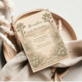 Neutral Desert Floral Birthday 招待状