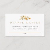 Neutral Diaper Raffle Card | Ivory & Golden Floral エンクロージャーカード (正面)