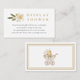 Neutral Display Shower Card Ivory & Golden Floral エンクロージャーカード