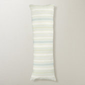Neutral Dusty Blue Striped | Rustic Farmhouse ボディピロー (正面縦)