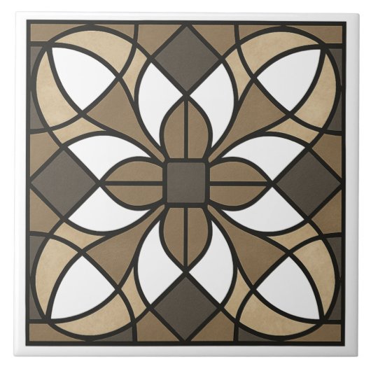 Neutral Earth Tone Glass-Look タイル (正面)