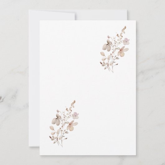 Neutral Earth Tone Wedding Card 招待状 (裏面)
