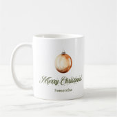 Neutral Earthy Christmas Mug Custom Name コーヒーマグカップ (左)