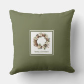 Neutral Earthy Christmas Pillow Gift for Her クッション (裏面)