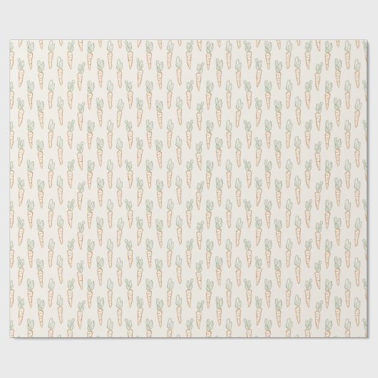 Neutral Easter Pattern Carrot Spring Garden Beige ラッピングペーパー (フラット)