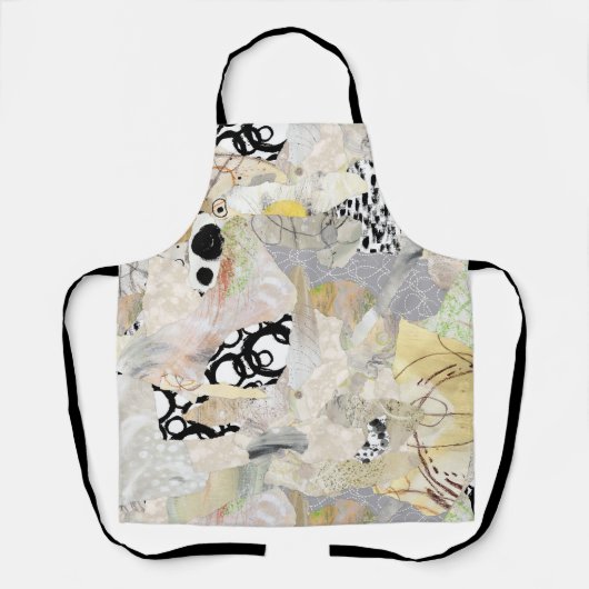 Neutral Elegant Abstract Collage Design エプロン (正面)