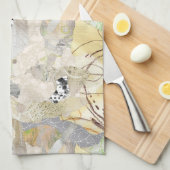Neutral Elegant Abstract Collage Design キッチンタオル (四つ折り)