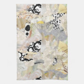 Neutral Elegant Abstract Collage Design キッチンタオル (縦)