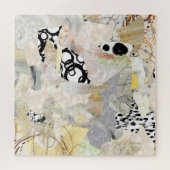 Neutral Elegant Abstract Collage Design ジグソーパズル (横)
