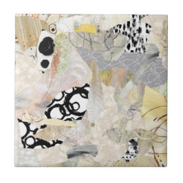 Neutral Elegant Abstract Collage Design タイル