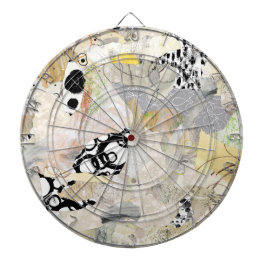 Neutral Elegant Abstract Collage Design ダーツボード