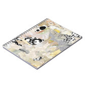 Neutral Elegant Abstract Collage Design ノートブック (左側)