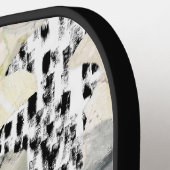 Neutral Elegant Abstract Collage Design ピックルボールラケット (左詳細)