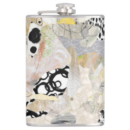 Neutral Elegant Abstract Collage Design フラスク