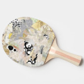 Neutral Elegant Abstract Collage Design 卓球ラケット (横)