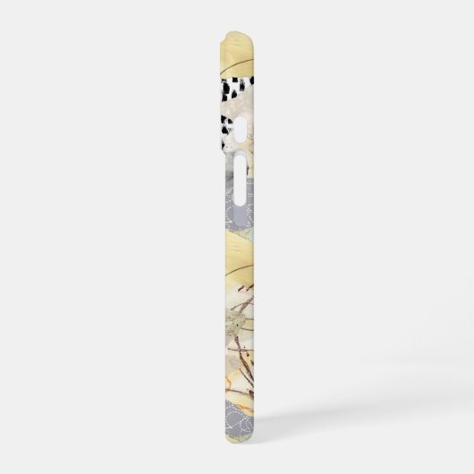 Neutral Elegant Abstract Collage Design iPhone 16ケース (左側面)