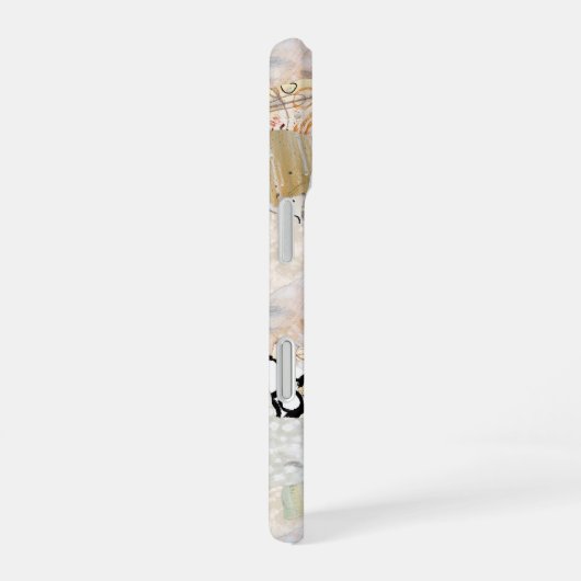 Neutral Elegant Abstract Collage Design iPhone 16ケース (右側面)