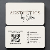 Neutral Esthetician Skincare QR Code Professional 名刺