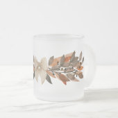 Neutral Fall Leaf “Happy Thanksgiving” Mug フロストグラスマグカップ (正面右)