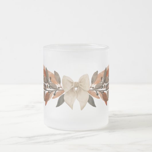 Neutral Fall Leaf “Happy Thanksgiving” Mug フロストグラスマグカップ (中央)